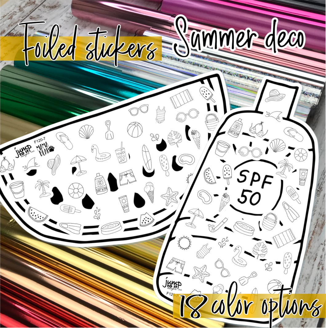 Foil - Summer deco stickers  (F-120-7)