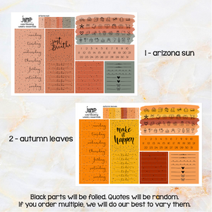 Foil - Color Block Weekly Essential icon planner stickers  (F-123+)