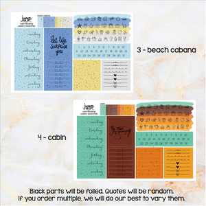 Foil - Color Block Weekly Essential icon planner stickers  (F-123+)