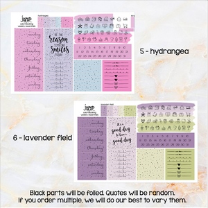 Foil - Color Block Weekly Essential icon planner stickers  (F-123+)