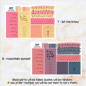 Foil - Color Block Weekly Essential icon planner stickers  (F-123+)