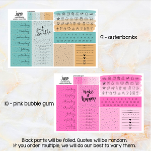 Foil - Color Block Weekly Essential icon planner stickers  (F-123+)