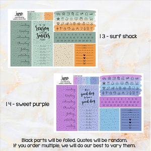 Foil - Color Block Weekly Essential icon planner stickers  (F-123+)