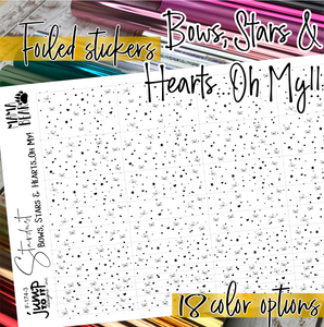 Foil - Washi Bows, Stars & Hearts...Oh My!  STARDUST     (F-174-3)