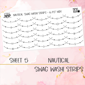 Foil Theme Collection • NAUTICAL • Washi, Swags, Tabs, Deco (F-204)