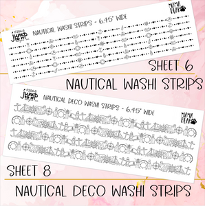 Foil Theme Collection • NAUTICAL • Washi, Swags, Tabs, Deco (F-204)