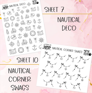 Foil Theme Collection • NAUTICAL • Washi, Swags, Tabs, Deco (F-204)