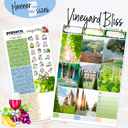Vineyard Bliss - weekly kit Erin Condren Vertical Horizontal, Happy Planner Classic, Mini & Big