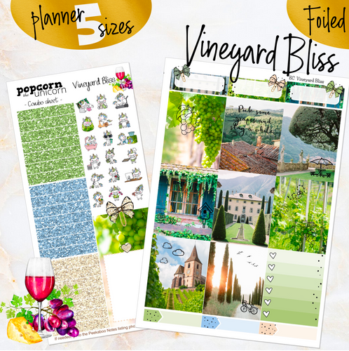 Vineyard Bliss - FOIL weekly kit Erin Condren Vertical Horizontal, Happy Planner Classic & Big
