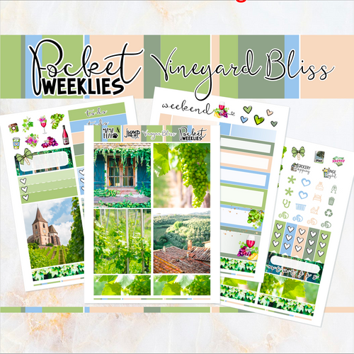 Vineyard Bliss - POCKET Mini Weekly Kit Planner stickers