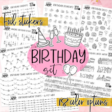 Load image into Gallery viewer, Foil Theme Collection • BIRTHDAY • Washi, Swags, Tabs, Deco (F-205)