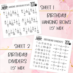 Foil Theme Collection • BIRTHDAY • Washi, Swags, Tabs, Deco (F-205)