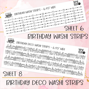 Foil Theme Collection • BIRTHDAY • Washi, Swags, Tabs, Deco (F-205)