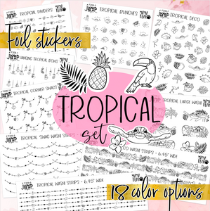 Foil Theme Collection • TROPICAL • Washi, Swags, Tabs, Deco (F-206)