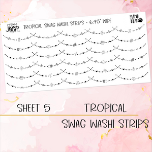 Foil Theme Collection • TROPICAL • Washi, Swags, Tabs, Deco (F-206)