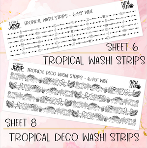 Foil Theme Collection • TROPICAL • Washi, Swags, Tabs, Deco (F-206)