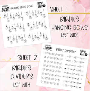 Foil Theme Collection • BIRDIES • Washi, Swags, Tabs, Deco (F-207)