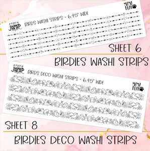 Foil Theme Collection • BIRDIES • Washi, Swags, Tabs, Deco (F-207)