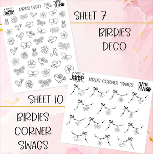 Foil Theme Collection • BIRDIES • Washi, Swags, Tabs, Deco (F-207)