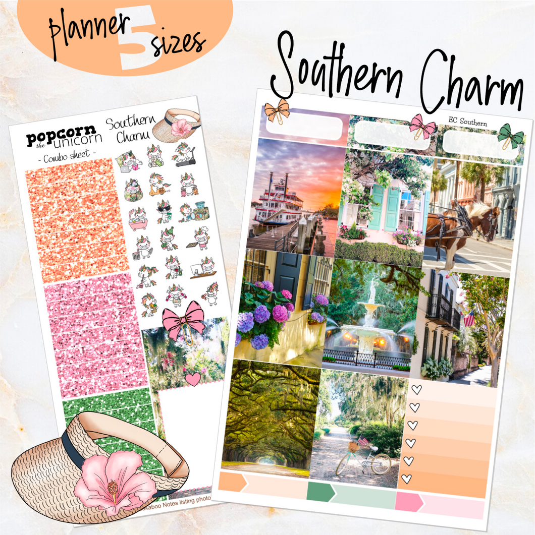Southern Charm - weekly kit Erin Condren Vertical Horizontal, Happy Planner Classic, Mini & Big