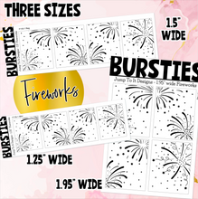 Load image into Gallery viewer, Foil - BURSTIES - Summer- Fireworks, Seashells, Tropical &amp; Beach Fun stickers (F-116+)