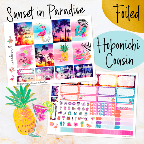 Sunset in Paradise - FOIL weekly kit Hobonichi Cousin A5 personal planner