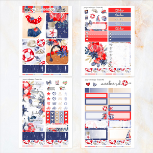 Coastal 4th - POCKET Mini Weekly Kit Planner stickers