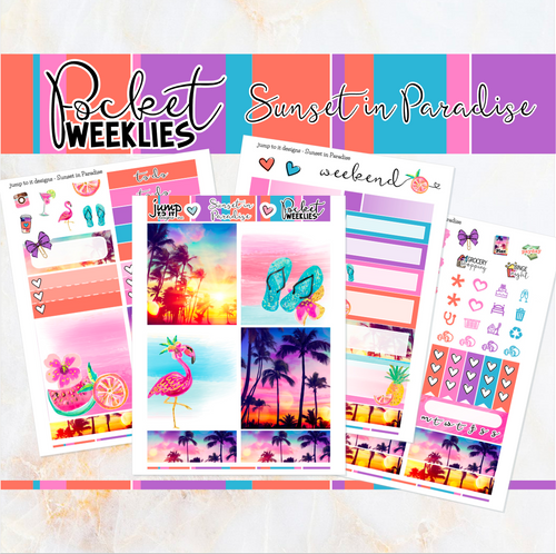 Sunset in Paradise - POCKET Mini Weekly Kit Planner stickers