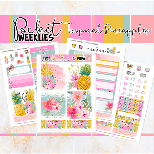 Tropical Pineapples - POCKET Mini Weekly Kit Planner stickers