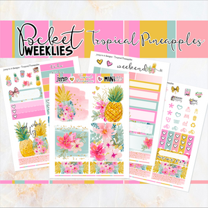 Tropical Pineapples - POCKET Mini Weekly Kit Planner stickers