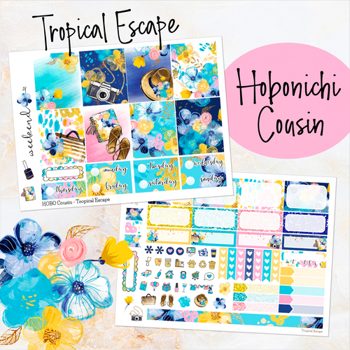 Tropical Escape - weekly kit Hobonichi Cousin A5 personal planner