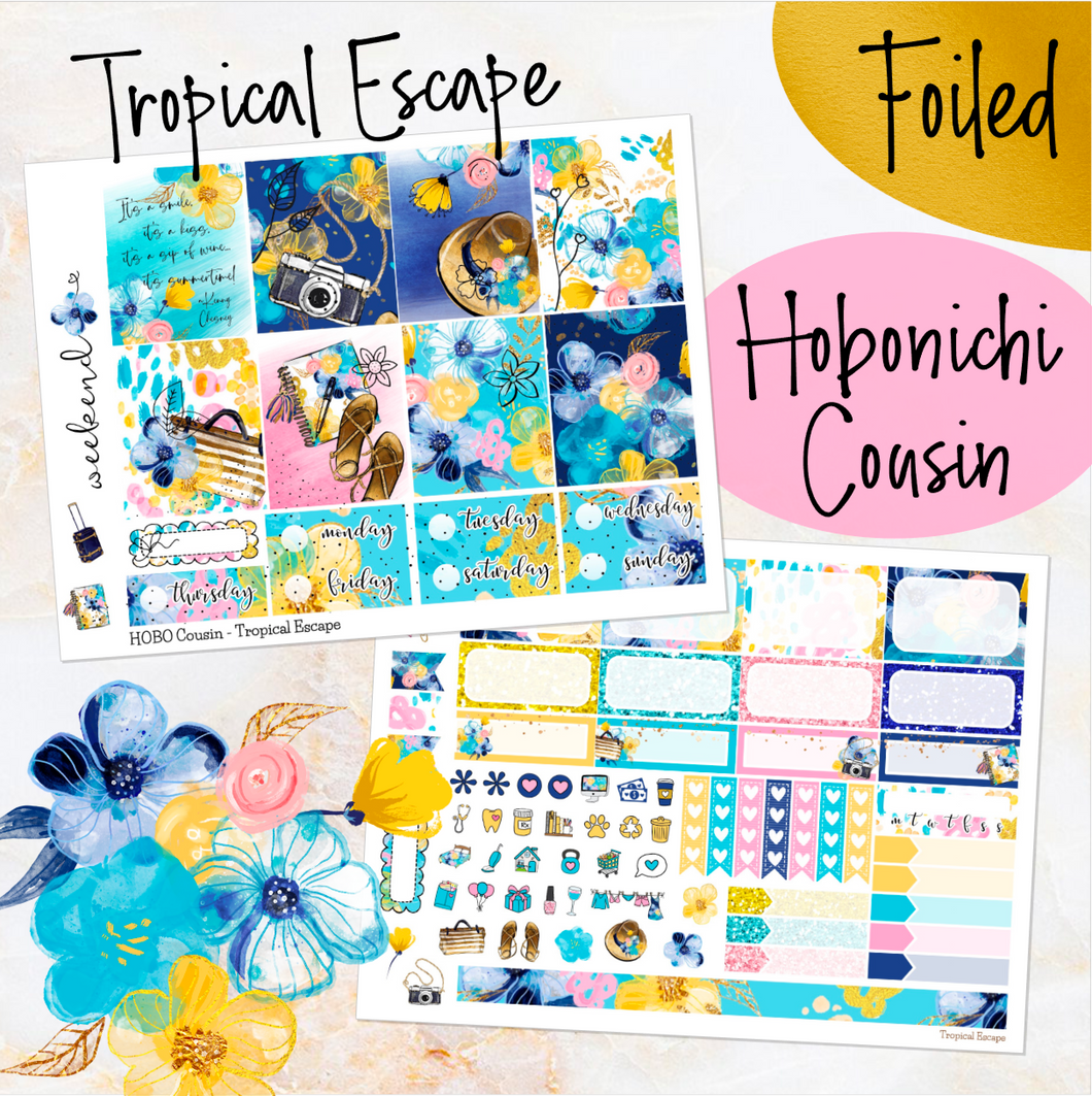 Tropical Escape - FOIL weekly kit Hobonichi Cousin A5 personal planner