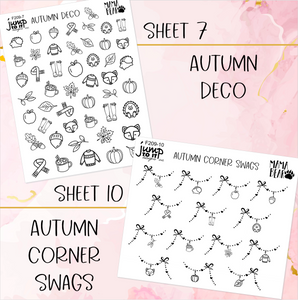 Foil Theme Collection • AUTUMN • Washi, Swags, Tabs, Deco (F-209)