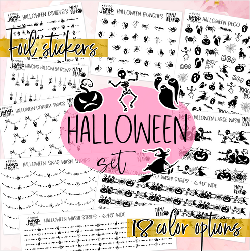Foil Theme Collection • HALLOWEEN • Washi, Swags, Tabs, Deco (F-210)