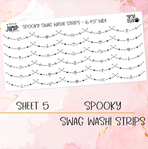 Foil Theme Collection • SPOOKY Halloween • Washi, Swags, Tabs, Deco (F-211)