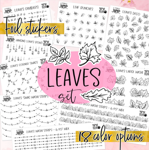 Foil Theme Collection • LEAVES • Washi, Swags, Tabs, Deco (F-208)