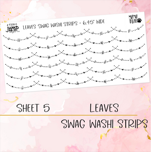 Foil Theme Collection • LEAVES • Washi, Swags, Tabs, Deco (F-208)