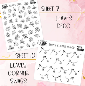 Foil Theme Collection • LEAVES • Washi, Swags, Tabs, Deco (F-208)