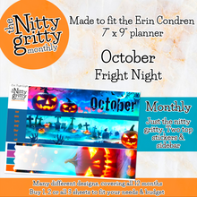 Load image into Gallery viewer, October Fright Night Halloween - The Nitty Gritty Monthly - Erin Condren Vertical Horizontal