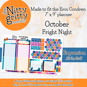 October Fright Night Halloween - The Nitty Gritty Monthly - Erin Condren Vertical Horizontal