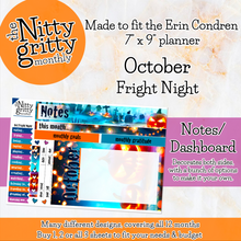 Load image into Gallery viewer, October Fright Night Halloween - The Nitty Gritty Monthly - Erin Condren Vertical Horizontal