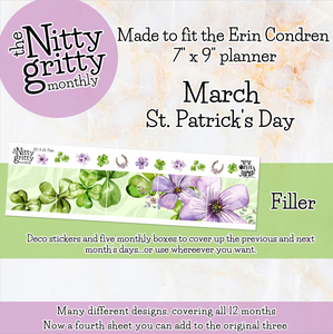 March St. Patrick's Day - The Nitty Gritty Monthly - Erin Condren Vertical Horizontal