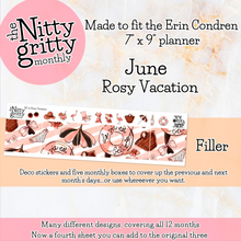 Load image into Gallery viewer, June Rosy Vacation - The Nitty Gritty Monthly - Erin Condren Vertical Horizontal