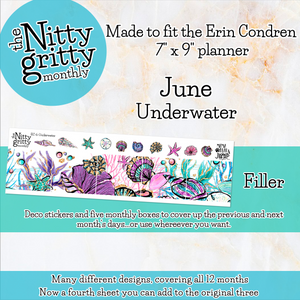 June Underwater - The Nitty Gritty Monthly - Erin Condren Vertical Horizontal