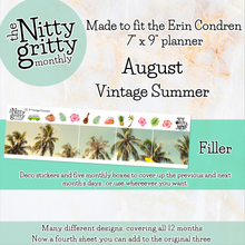 Load image into Gallery viewer, August Vintage Summer - The Nitty Gritty Monthly - Erin Condren Vertical Horizontal