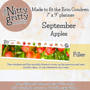 September Apples - The Nitty Gritty Monthly - Erin Condren Vertical Horizontal