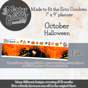 October Halloween - The Nitty Gritty Monthly - Erin Condren Vertical Horizontal
