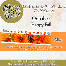 Load image into Gallery viewer, October Happy Fall - The Nitty Gritty Monthly - Erin Condren Vertical Horizontal