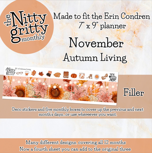 November Autumn Living - The Nitty Gritty Monthly - Erin Condren Vertical Horizontal