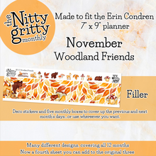 Load image into Gallery viewer, November Woodland Friends - The Nitty Gritty Monthly - Erin Condren Vertical Horizontal